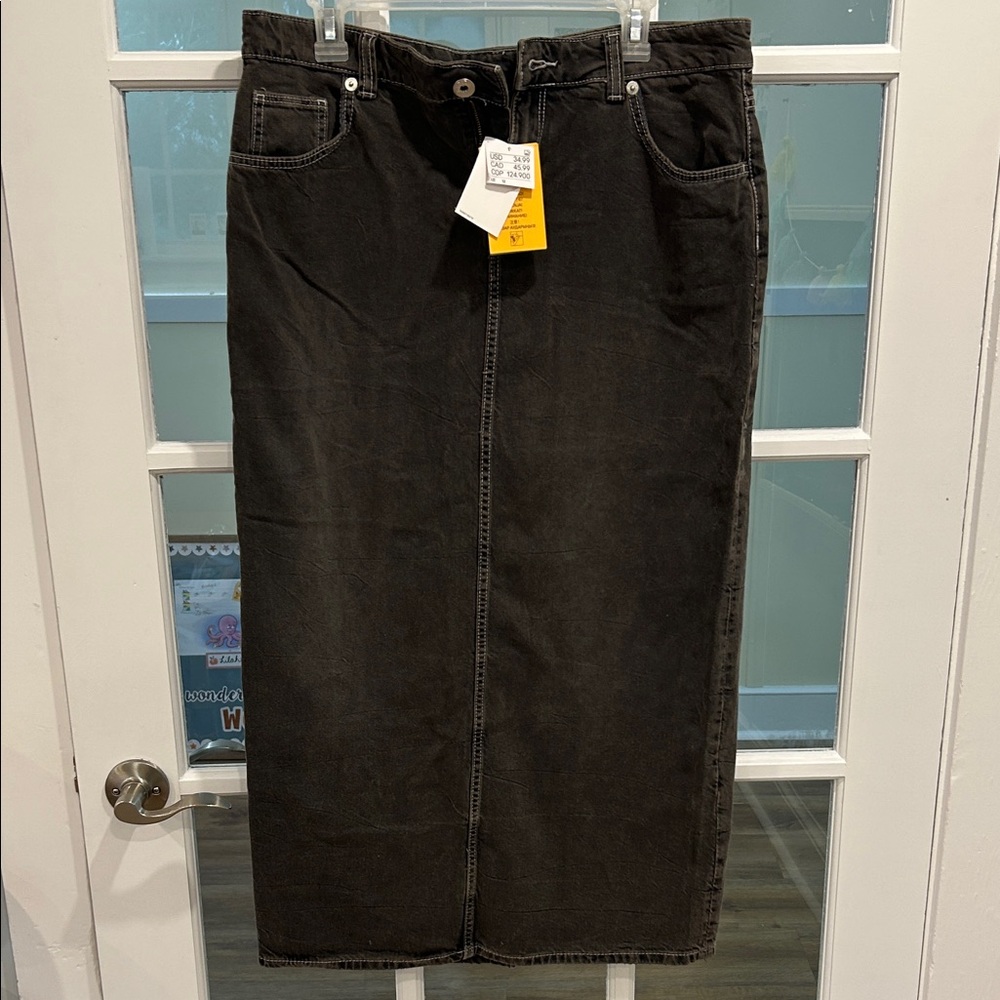 H&M Dark Gray Ladies Denim Maxi